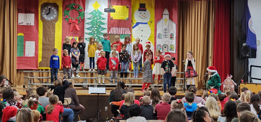 students in a group for holiday concert