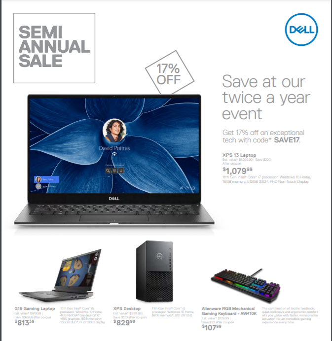 17% off semi annual sale