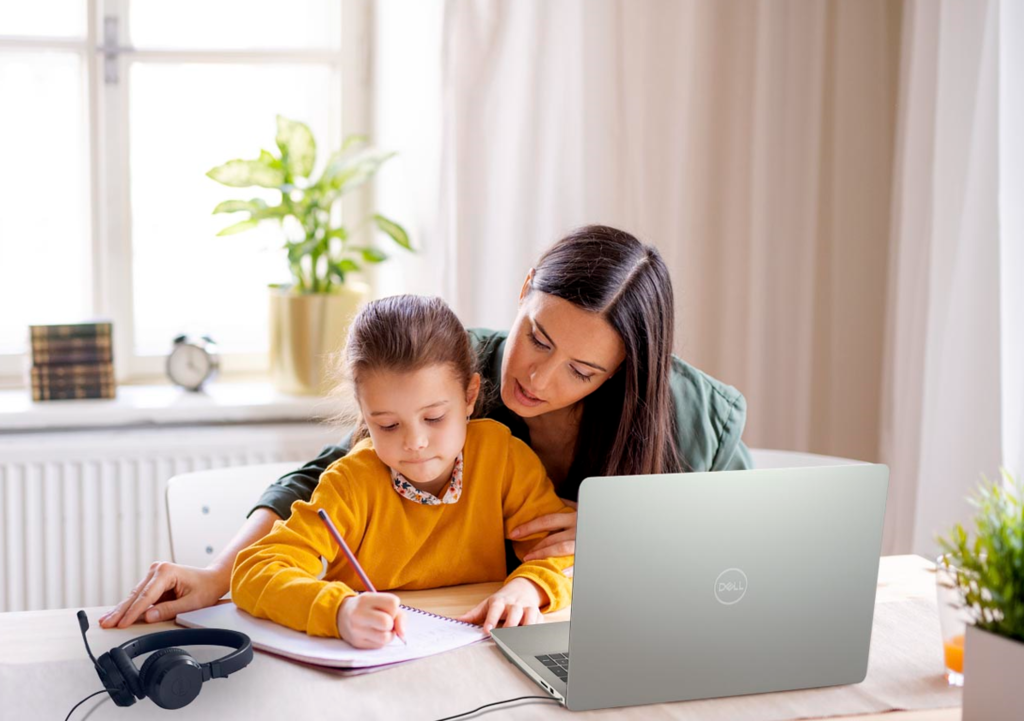 Dell Education Month (Mother and Daughter with Dell computer)