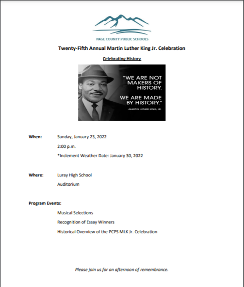 Martin Luther King, Jr. celebration flyer