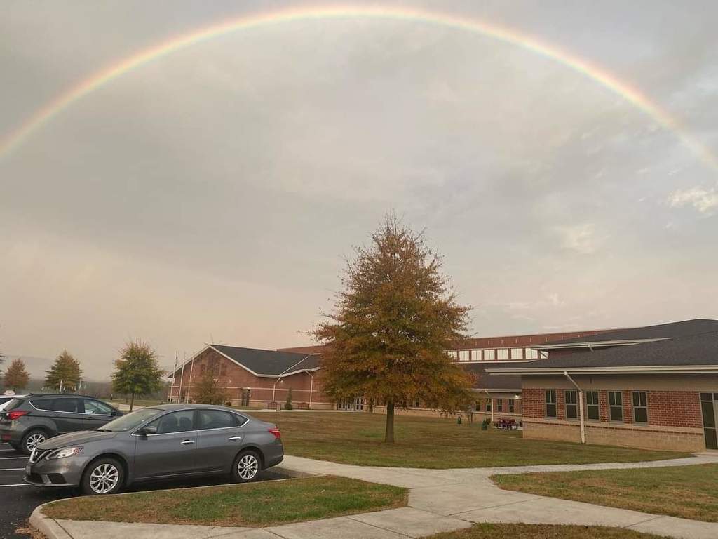 rainbow over the school 