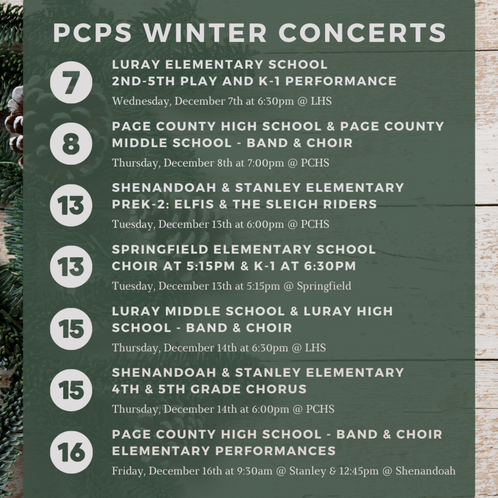 PCPS Winter Concerts