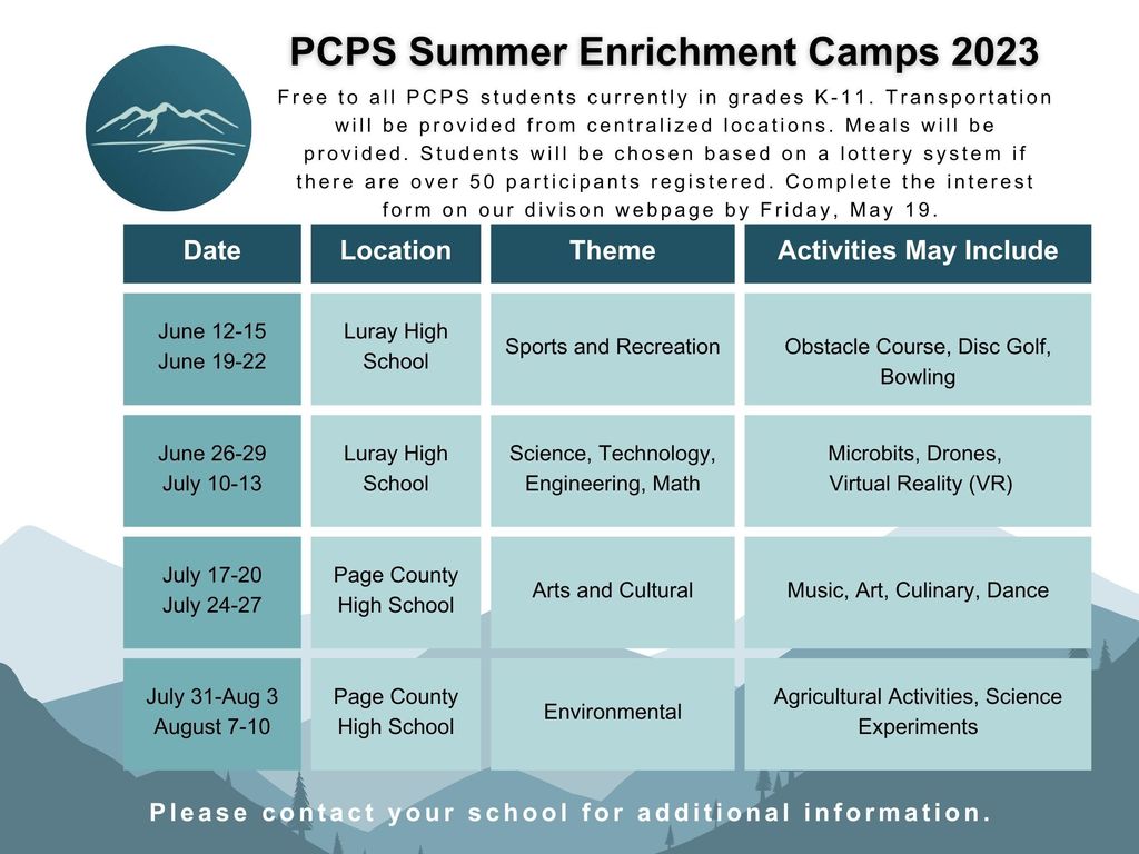 camp schedule
