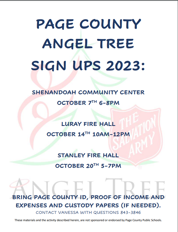 Page County Angel Tree Sign Ups