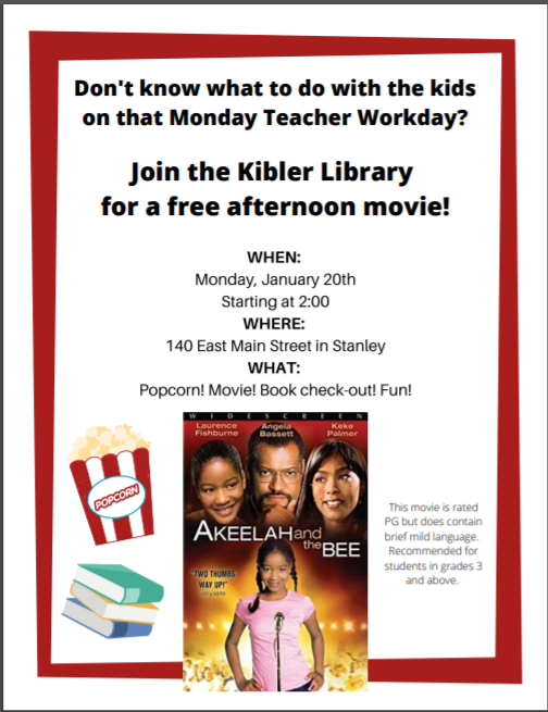 movie flyer Kibler Library 