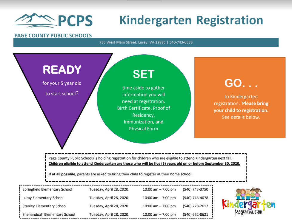 Kindergarten Registration flyer